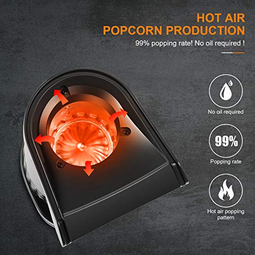Hot Air Popper Popcorn Maker,1200W Electric Popcorn Maker,BPAFree, 3