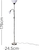 MiniSun Modern Black Brushed 2 Way Parent and Child Floor Lamp with LED Bulbs view 2