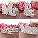 Homedeco DIY 3D Wooden Alphabet Letters Large Size Plaque Wall Numbers Children Education Wedding Nursery Home Decoration (height 12cm x width 8cm x thickness 1.2cm, Mr & Mrs(3 pack))