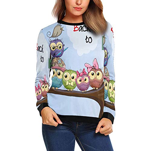 InterestPrint Women's Crew Neck Long Sleeve Pullover School Cute