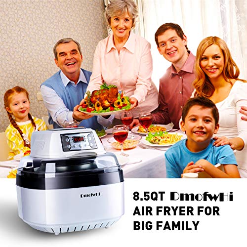 [Upgraded] DmofwHi Large Air Fryer Toaster Oven XL/8QT, 1000 Watt Programable AirFryer with 6 Presets and Rich Accessories 0-60 Mins Timer 122-446 ℉ Fask Cooking | Oilless Health Cooker - White - Thumbnail 6