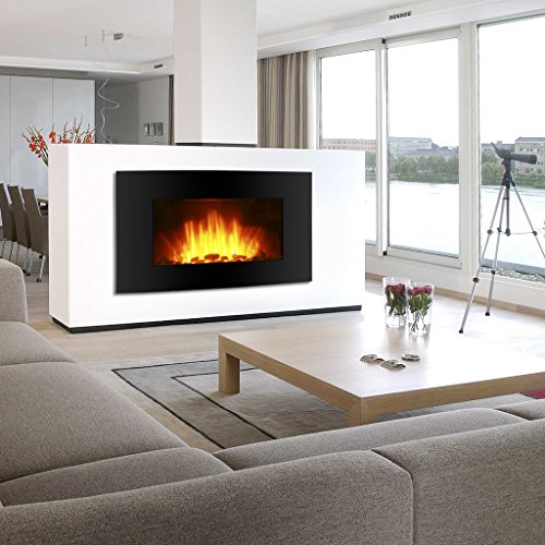 Finether 1500w Adjustable Wall Mounted Electric Fireplace Heater