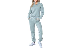 Herseas Women 2 Piece Outfits Sweatsuit Lounge Set Half Zip Pullover with Jogger Airport Tracksuit Matching Pants Set