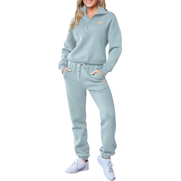 Amazon.com: HEZIOWYUN Women 2 Piece Jogger Set Long Sleeve