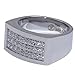 Mens Stainless Steel Hip-Hop ICED OUT CZ Band 3 ROW Bling Style Pinky Ring