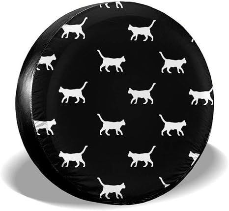 Amazon 黒猫のシルエット スペア タイヤ カバー タイヤ 収納 Pvc 保管カバー 防水 防風 防塵 厚手 丈夫 14 15 16 17インチ 車 バイク 車 バイク