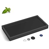 Silicone Bathroom Tray,Shatterproof Small Black Bathroom Tray,High-Grade Silicone Durable Vanity Trays for Bathroom Soap Dispenser Tray Toilet Tank Tray-7.8 * 3.9 in
