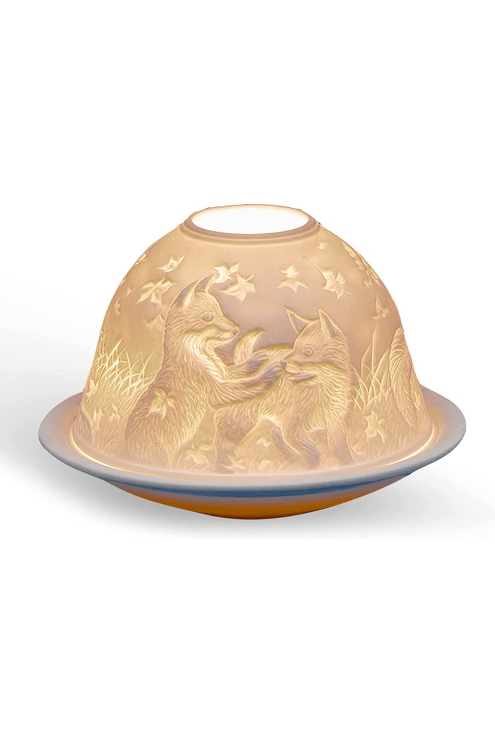 Light-Glow Tealight Candle Holder - Playful Foxes LD90128
