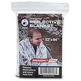 Emergency Zone Thermal Reflective Emergency Blanket. Available in 1, 5, 10, and 200 Packs