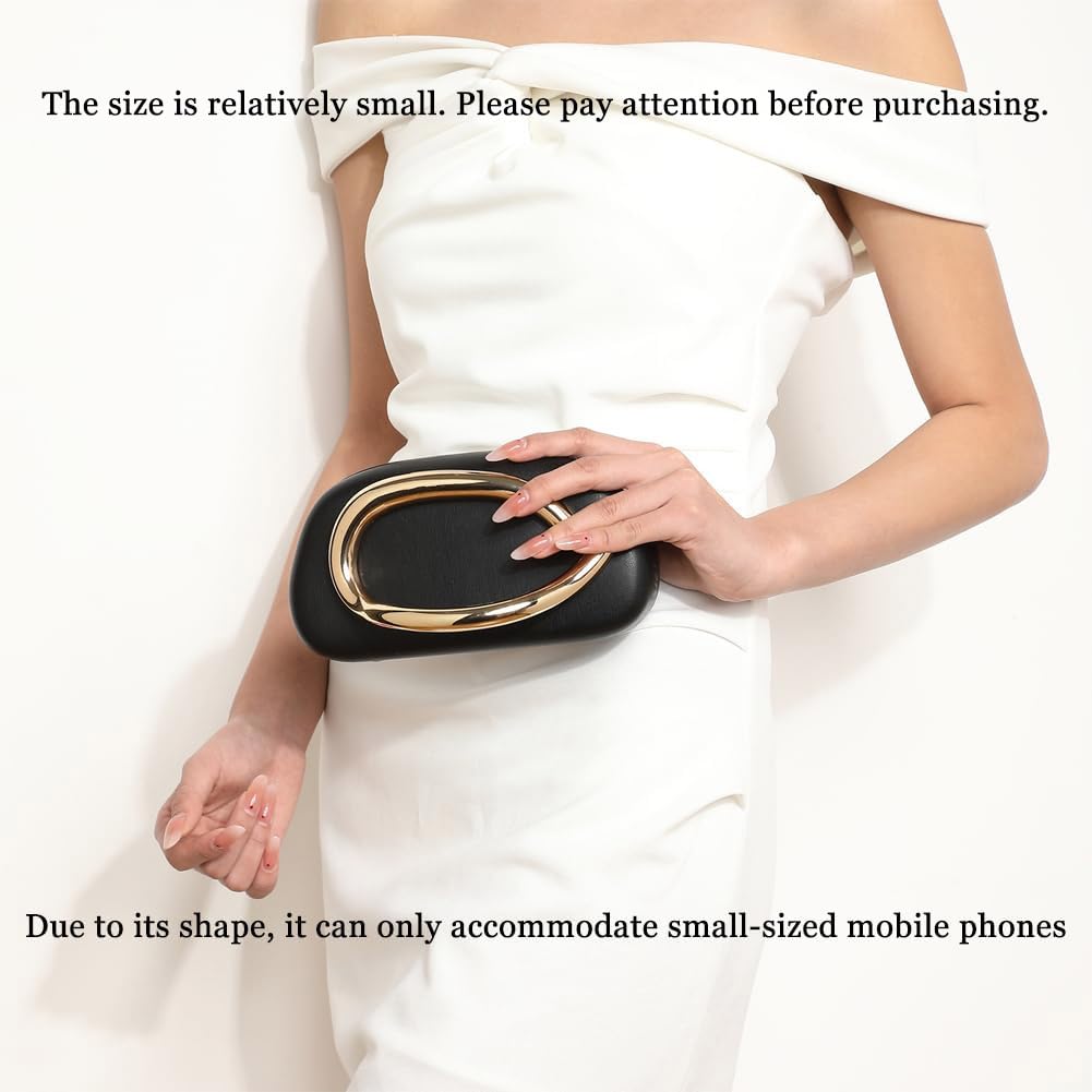 Acrylic Clutch Purse for Women Classic Round Acrylic Evening Handbag Vintage Metal Handlebars Bag for Wedding Party Prom