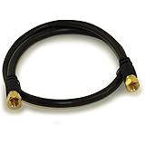 MyCableMart 2ft RG6 Quad Shield Black HI-Bandwidth Coax Cable F-Type Gold Plated