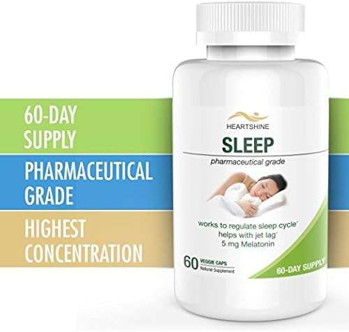 Sleeping Pills - 60 Veggie Caps - 5 mg Melatonin Sleep Aid - Easy Sleep Cycle Regulation for Soothing and Calming Sleep, Non-Prescription Supplement, Pharmaceutical Grade (2 Month Supply)