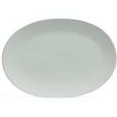 over&amp;back Coupe Stoneware Serving Platter - Elegant 1-Piece Oval Serving Platter to Complete Your Kitchen Set - 16.4" x 11.5" - Semi-Matte Fog Blue