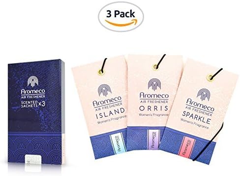 Car Air Freshener - Wardrobe Freshener - Shoe Freshener - Toilet Freshener - Room Freshener - Scented Sachet - Women's Fragrance - Mixed, Pack of 3