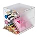 Deflecto Stackable Cube Organizers Cross Divider, Desk and Craft Organizer, Clear, Removable Dividers, 6