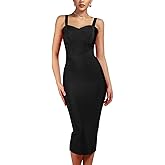 Whoinshop Women's Rayon Strap Celebrity Midi Evening Party Bandage Dress