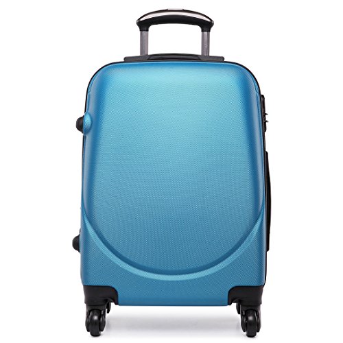 Kono Hard Shell 4 Wheels Hand Luggage Suitcase Cabin Light Plain