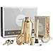 VonShef Premium Brushed Gold Parisian Cocktail Shaker Barware Set in Gift Box with Recipe Guide, Cocktail Strainers, Twisted Bar Spoon, Jigger, Muddler and Pourers