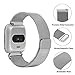 Deyo Fitbit Versa Bands for Women Men Large Small,Stainless Steel Milanese Loop Metal Replacement Bracelet Band with Magnetic Closure Accessories Wristbands for Fitbit Versa Smartwatch(Silver, S)