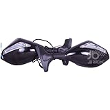 Autonity JB Racing Universal Motorcycle Indicator Rear View Mirrors (Black)