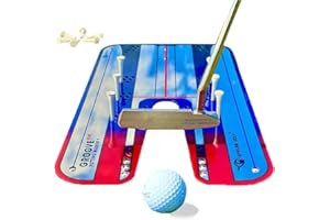 EyeLine Golf Groove Plus Putting Mirror Training Aid - Top Putting Trainer for Alignment & Stroke Improvement - Indoor/Outdoor Practice, Used by Tour Pros, Includes 6 Indoor Putting Posts