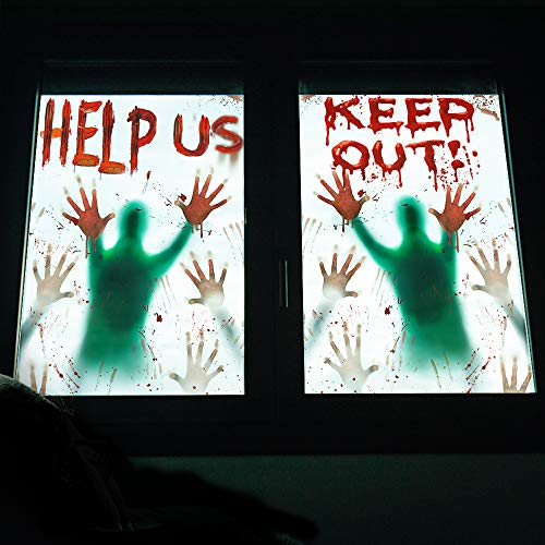Halloween Giant Bloody Window Posters Window Clings Party Decoration