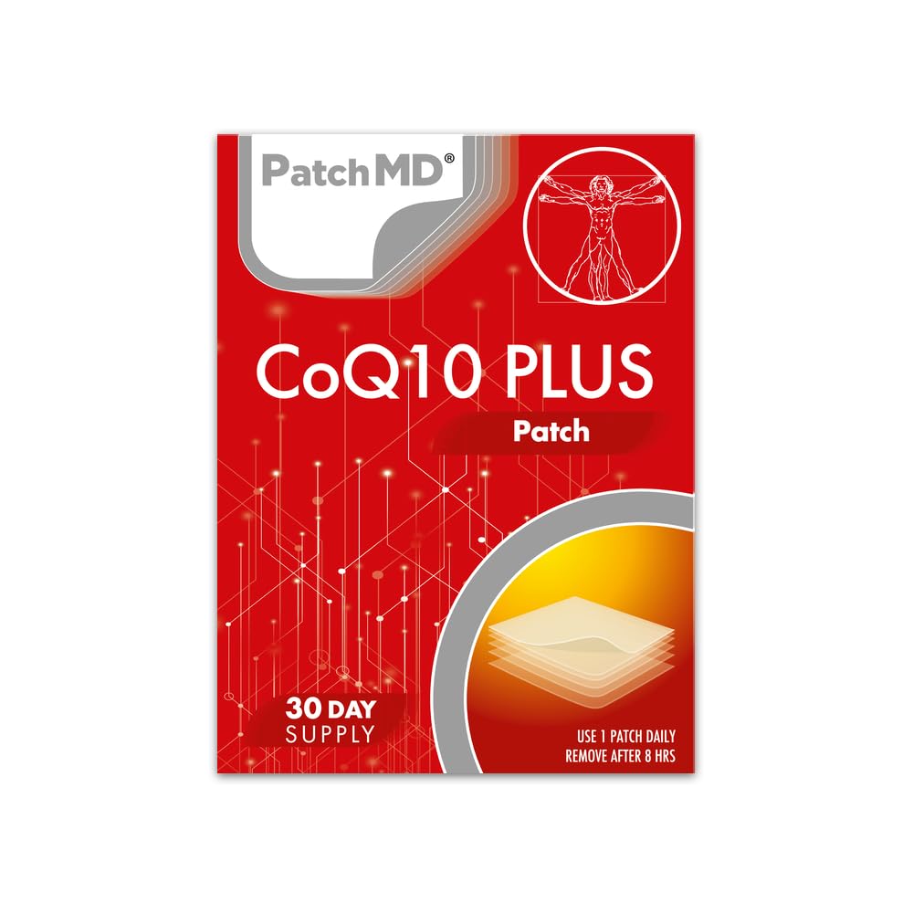 PatchMD CoQ10 Plus™ 30 Daily Topical Patches. 100% Natural & Vegan. Allergy & Filler Free. High Absorption More bioavailable. Suitable for Sensitive stomachs & bariatric.