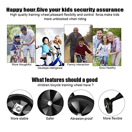 image for ZOSEN Training Wheels for Kids Bike with Bell, Bicycle Stabilizers Sup