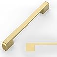 Amerdeco 10 Pack Brushed Gold Cabinet Pulls 6.3 Inch(160mm) Hole Center Cabinet Hardware Kitchen Cabinet Handles for Bathroom Drawer Pulls Dresser Pulls ZH0062…