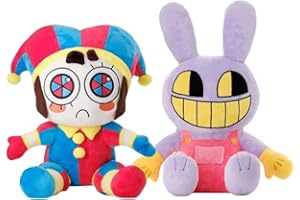 TTSM The Amazing Digital Circus Pomni and Jax Plush Toy, Soft Stuffed Doll, Cartoon Animal Image Pillow, Kids Birthday Gift (