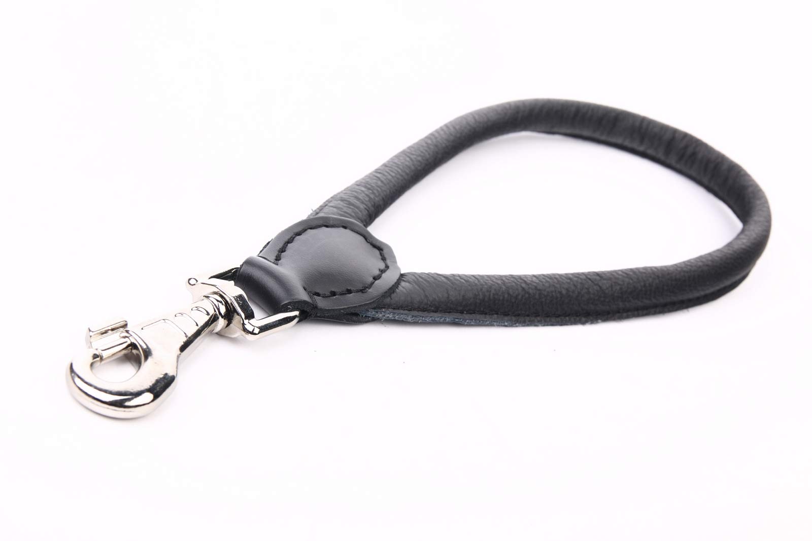 HOGACA Genuine Leather Dog Short Lead 508 Dog Lead Diameter 10 mm x 30 cm Long Black