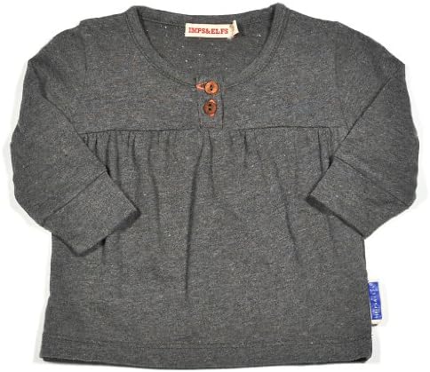 Imps and Elfs Baby and Girls Long Sleeve Tee in Licorice Grey