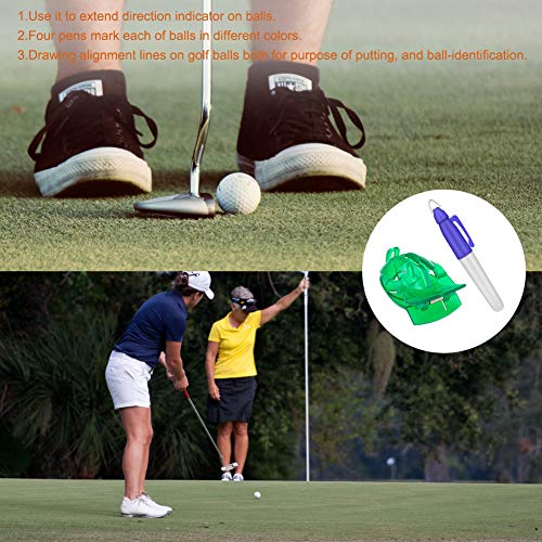 image for Eletorot Golf Ball Marker Drawing Line Tool 2pcs Marker Clips with 4pc
