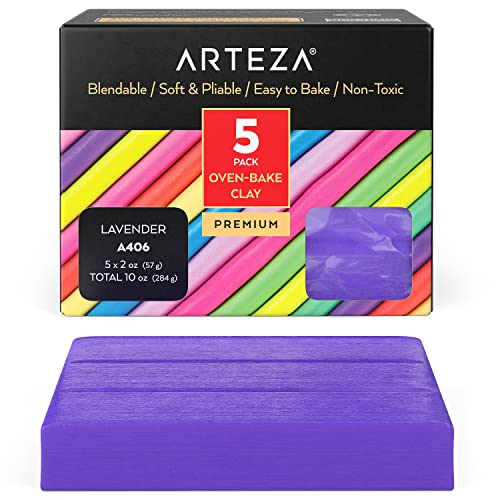 Arteza Polymer Clay, 10 oz Pack, 284g, Lavender A406, Soft OvenBake