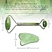 Genuine Jade Roller and Gua Sha Scraping Facial Tools Set | Anti Aging Natural Green Stone Massager for Rejuvenating Skin and Slimming Face