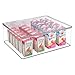 mDesign Plastic Kitchen Pantry and Fridge Storage Organizer Box Containers with Hinged Lid for Shelves or Cabinets, Holds Food, Snacks, Seasoning, Condiments, Utensils, Ligne Collection, 2 Pack, Clear
