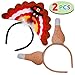 JOYIN 2 Pack Thanksgiving Turkey Drumsticks & Turkey Headband Combo Set, Holiday Headbands for Thanksgiving Accessories and Party Favors (One Size Fits All)