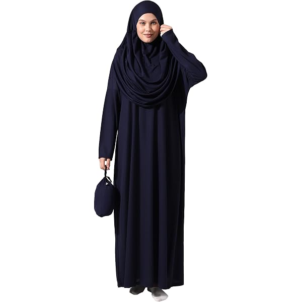 Vestido De Oración Musulmán Para Mujer - Abaya Con Hiyab, Manga Larga, Una Pieza, Tela Sin Arrugas