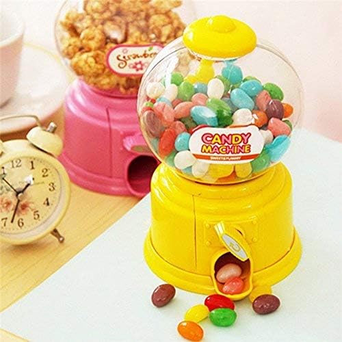 ON GATE Plastic Mini Candy Machine Bubble Gumball Dispenser Coin Bank Kids Toy for Gumballs Peanuts Small Candy and Snacks
