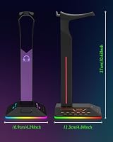 KALAHOL RGB Headphone Stand with 2 USB Type-C Ports LED Gaming Headset Holder view 6