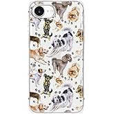 Blingy's for iPhone 16e Case, Fun Dog Style with Paw Print Pattern Cute Cartoon Animal Design Transparent Soft TPU Protective Clear Case 6.1 inch (Dogs w/Prints)