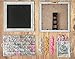 Letter Board - Rustic White Wood Vintage Frame, Black Felt 10x10 Inch Antique Changeable Message Board, Sorting Tray, 525 Precut White, Gold, Pink Letters, Numbers, Emojis, Stand, Cotton Bag JL Brands