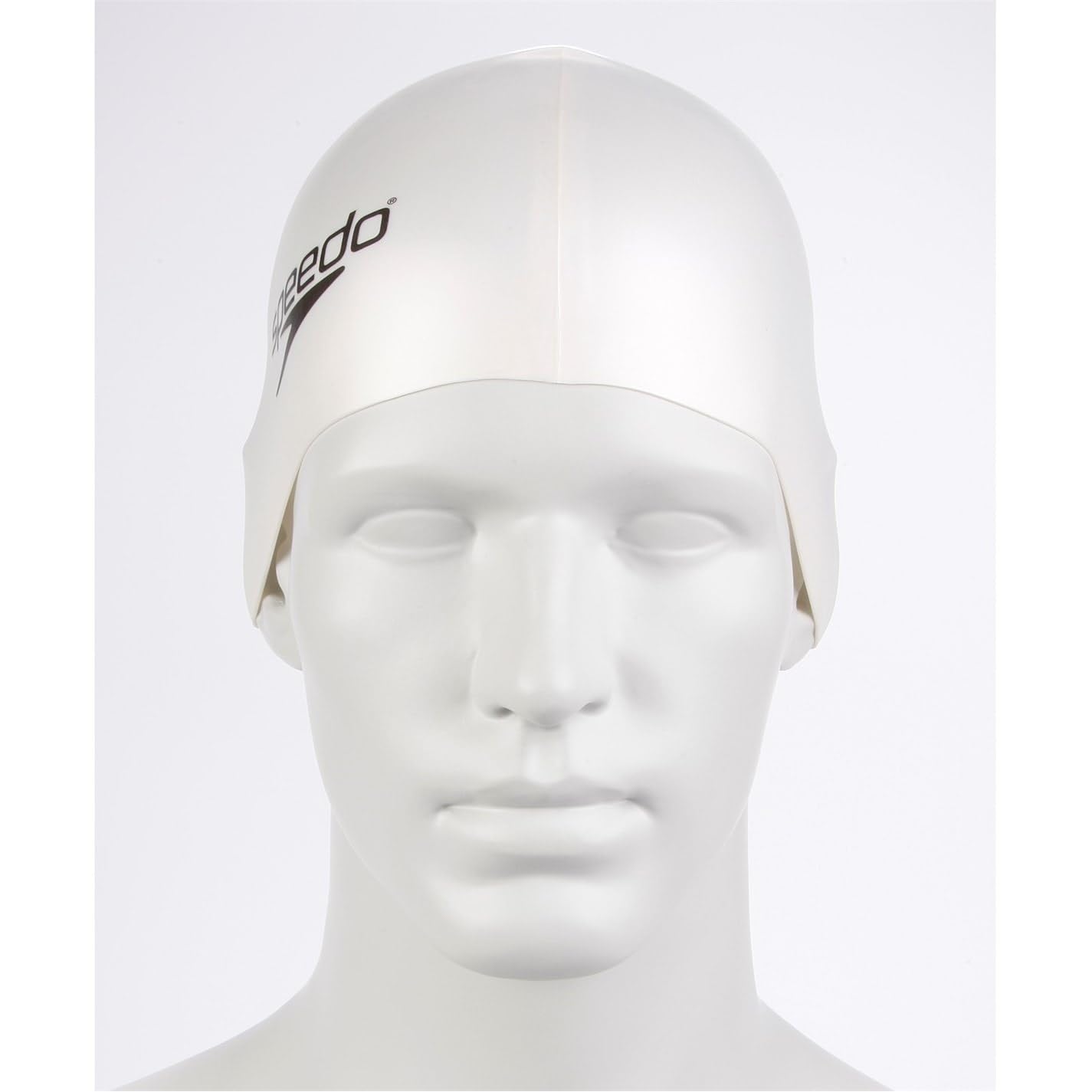 Speedo Unisex-Adult Flat Silicon Swim Cap | Swim Essentials | Hair Protection, White, One Size