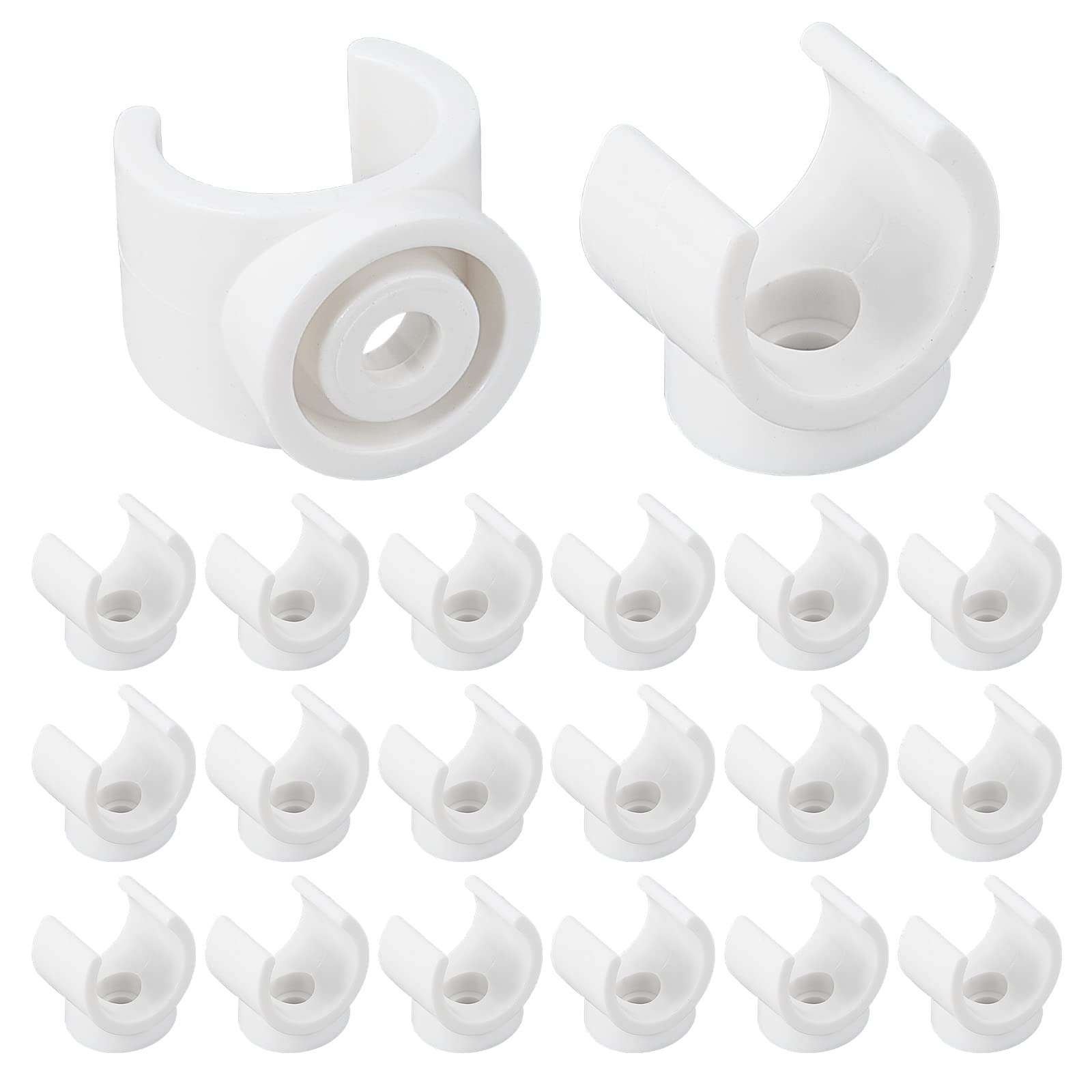 GORGECRAFT 1-Inch U-Hook PEX Holder TV Tray Replacement Clips PVC Water Pipe Clamps Talon Clamps Pipe Support Fit for 19mm OD Pipe Plastic Socket to Fix Corresponding Pipes (20 Packs)