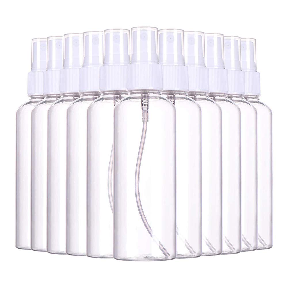 (36 PCS) Plastic Clear Spray Bottles 3.4oz,Refillable Fine Mist Sprayer Bottles 100ml Makeup Cosmetic Atomizers Empty Small Spray Bottle Container for Essential Oils, Travel, Perfum,36PCS