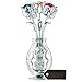 Matashi Best Gift for Mom Flowers Bouquet in Vase Ornament with Multi Coloured Crystals Home Decorative Tabletop Decorations Showpiece for Living Room Bedroom Gift for Mother's Day - Birthday