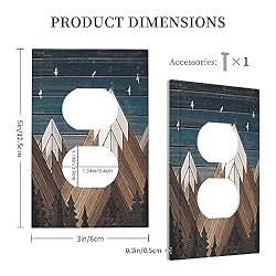 Rustic Geometric Mountain Wilderness Wood 1 Gang