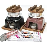 【 国産 】【 夫婦 (めおと) 釜めし トライアル セット 】 匠の技 釜めし かまどセット プレミアム 2個（かまど黒・茶） + 固形燃料 5個入（ 30g ）2個 + しゃもじ2個 + 釜飯 の作り方 マニュアル 【 GIFT 】 プレゼント ・ ギフト 商品にも！