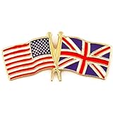 USA and United Kingdom Crossed Friendship Flag Lapel Pin