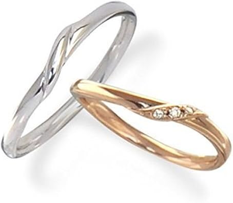Amazon Lovers Ring お好みの素材が選べる ペアリング ダイヤモンド 付き カップル 2個セット 刻印 無料 10金 18金 プラチナ Lsr0655pair メンズ K10wg レディース K10wg リング 通販